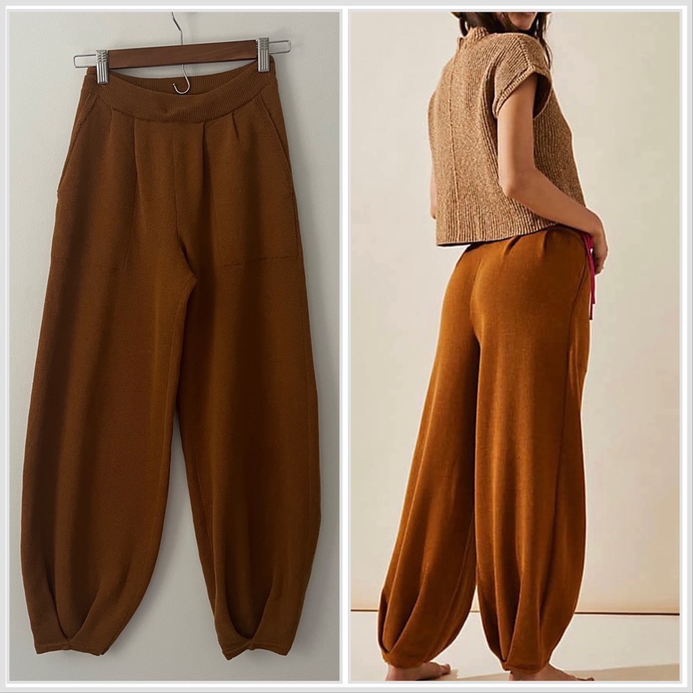 Free People Brown Wide Leg Pants
